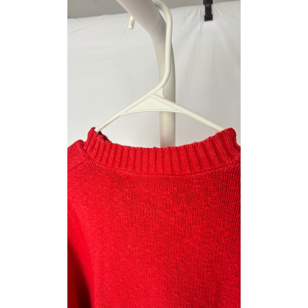 Mens‎ Vintage Northern Isles Red Cotton Knit Sweater Size L Made in USA - Picture 6 of 7